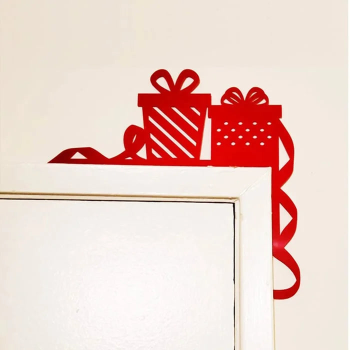 Houten kerstversiering voor deurkozijnen - handbeschilderd