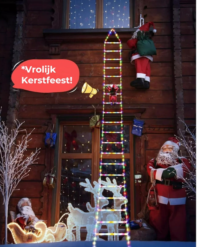 LED-kerstman klimladderlampjes 3 Meter β USB-aangedreven kerstdecoratie voor binnen en buiten (338 LED's, 8 modi) VNP