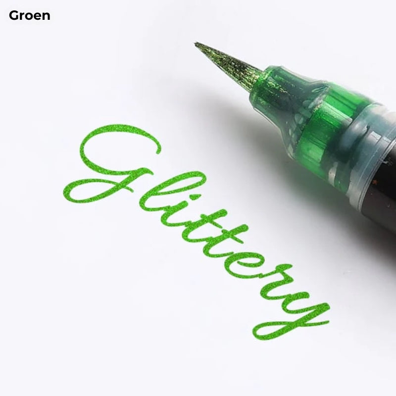 Artistieke Glitterpen Met Twee Kleuren