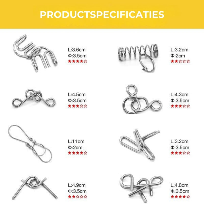 Hersenkraker Metalen Puzzelset