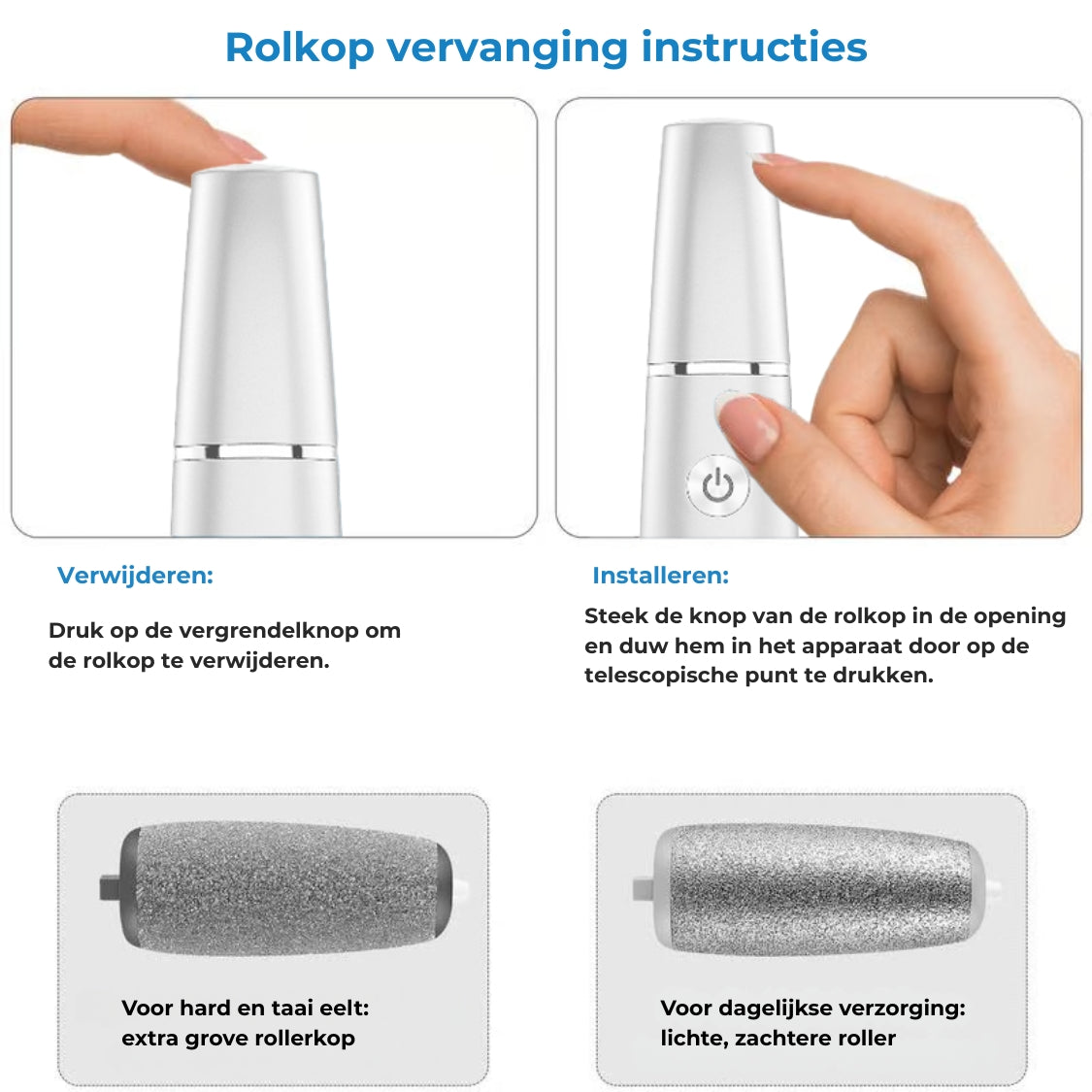 Elektrische eeltverwijderaar π Inclusief vervangende kopπ