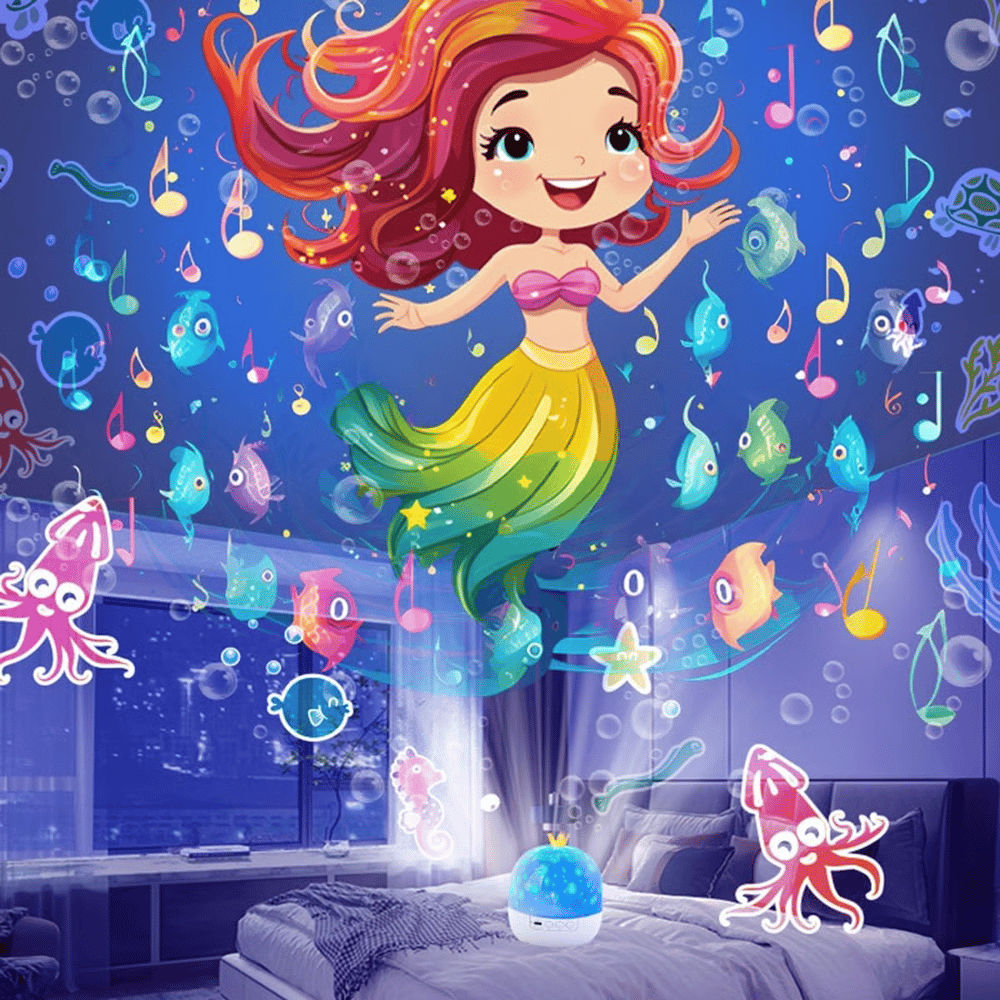 ⭐Projector-Nachtlampje Voor Kinderen 15 Sets Films🌙Type-C opladen🔋