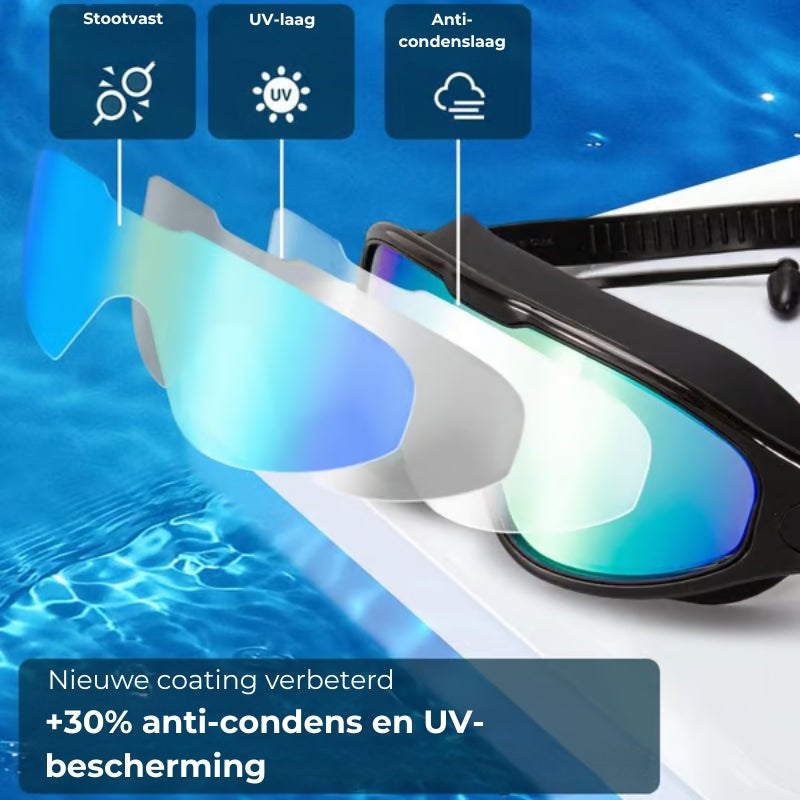 Compleet Waterdichte zwembril UNISEX - Incl. Neus- en Oorplugs