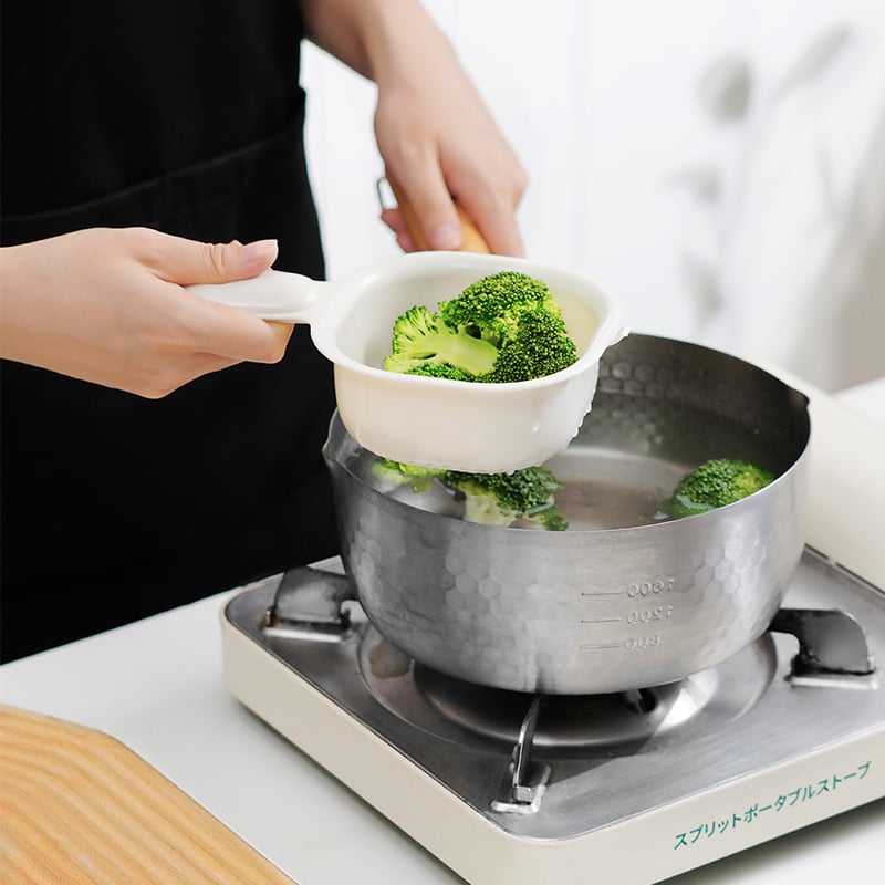 Keuken dubbellaagse afdruipmand met handvat