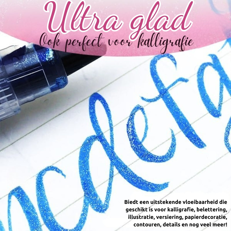 Artistieke Glitterpen Met Twee Kleuren