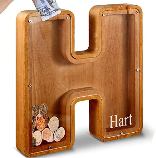 Spaarbank Letter - houten Cadeau voor Kinderen