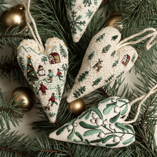 DIY Hartvormige Kerstversiering/versieringsset