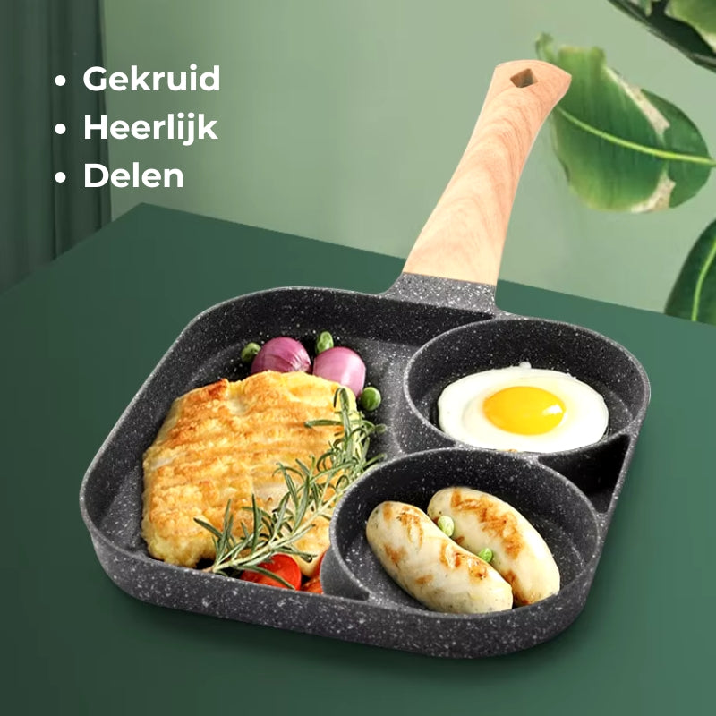 Anti-aanbak Gesegmenteerde Ontbijtpan