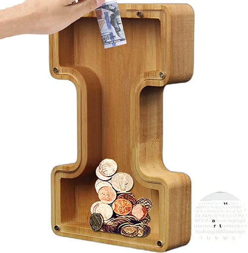 Spaarbank Letter - houten Cadeau voor Kinderen