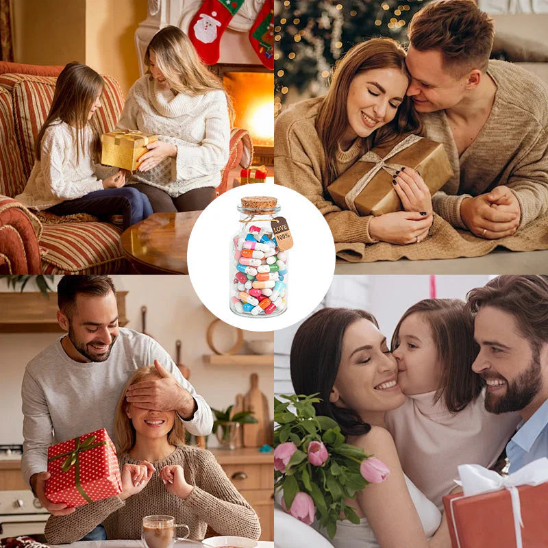 Cadeaufles met berichtcapsules