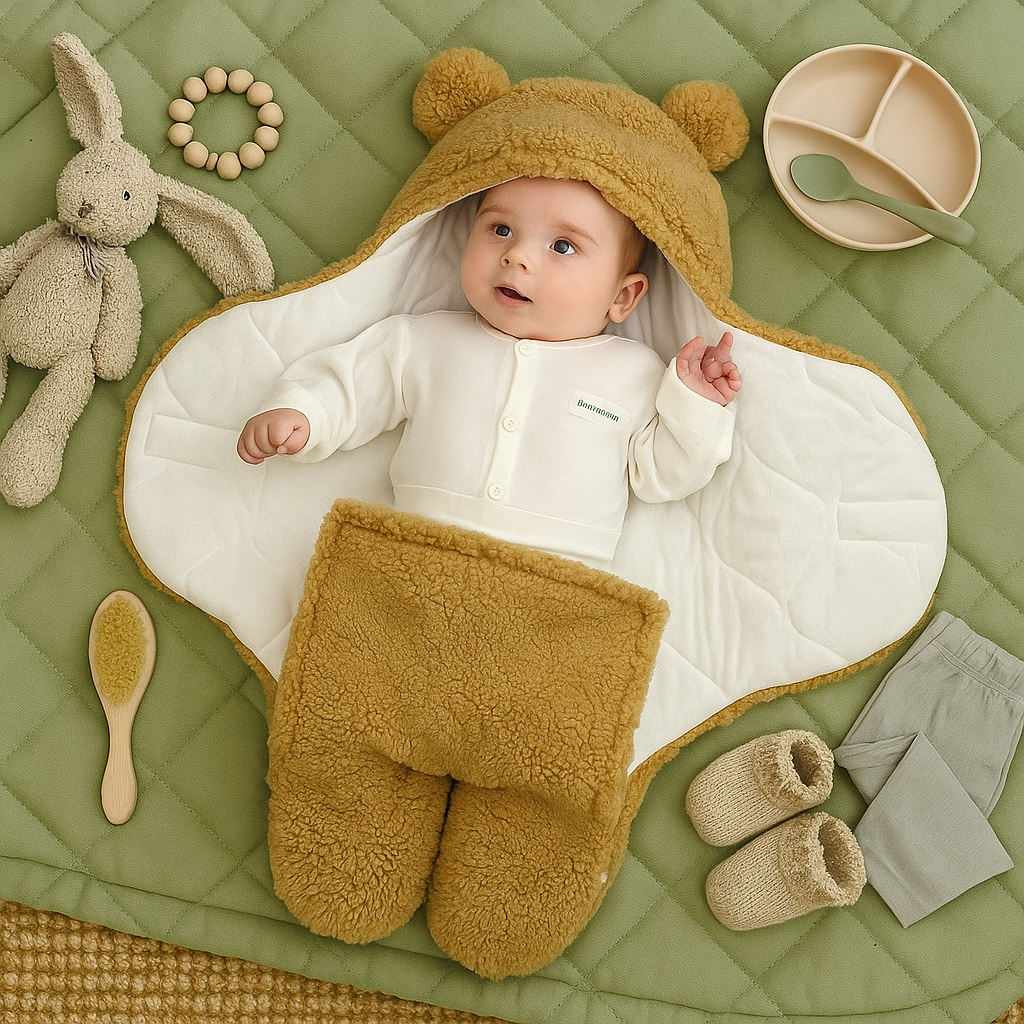 Babydeken en pyjama met berenmotief