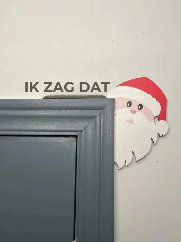 Houten kerstversiering voor deurkozijnen - handbeschilderd