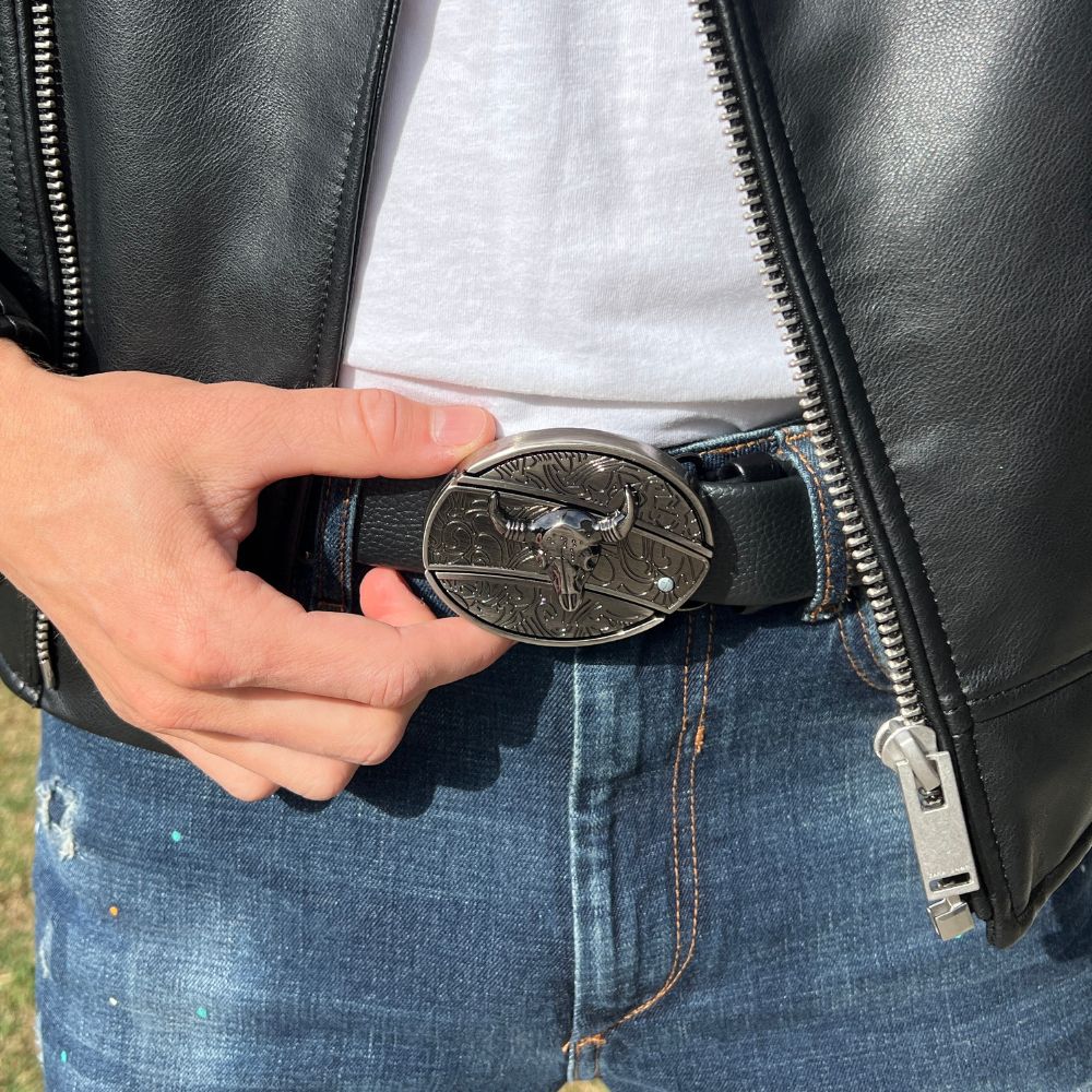 Leren Riem met Zakmesgesp
