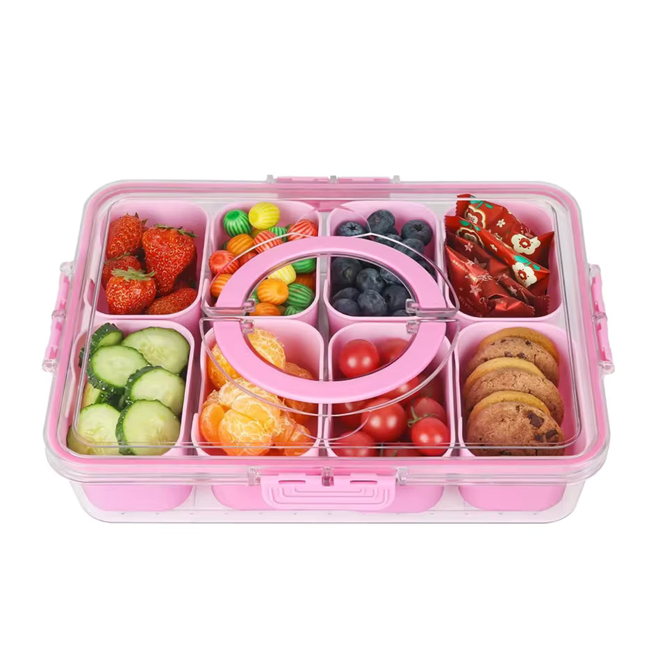 Snack Box – Handige doos met 8 vakken voor snacks onderweg, op het strand en op feestjes