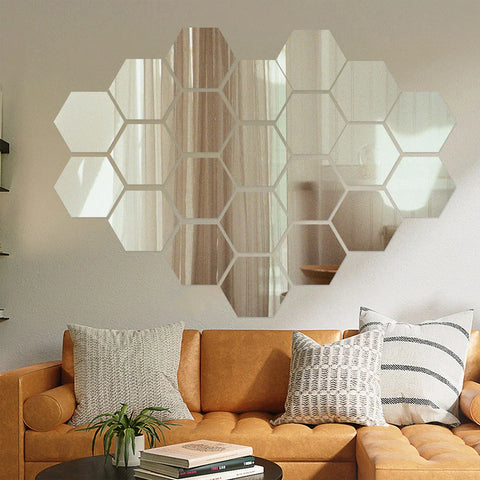 Hexagon Spiegel - Zelfklevende Wanddecoratie