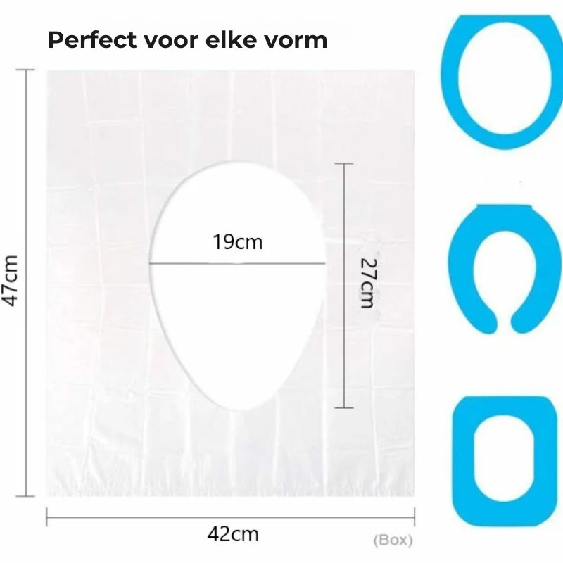 Biologisch afbreekbare hoes voor openbare toiletten (50 stuks)