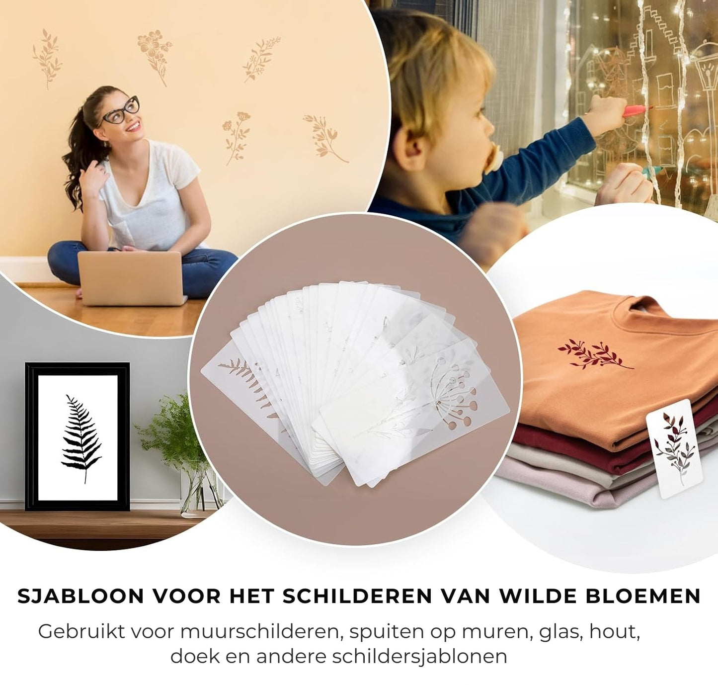 🌸 Bloemen Schilderdecoratie Set