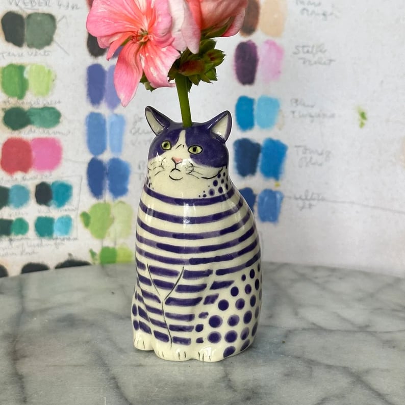Handgeschilderde kattenvaascollectie