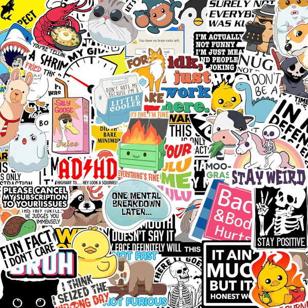 🔥 Set Van 130 Grappige Tekststickers