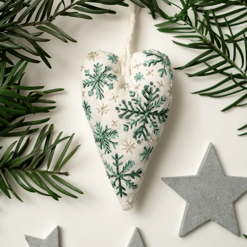 DIY Hartvormige Kerstversiering/versieringsset