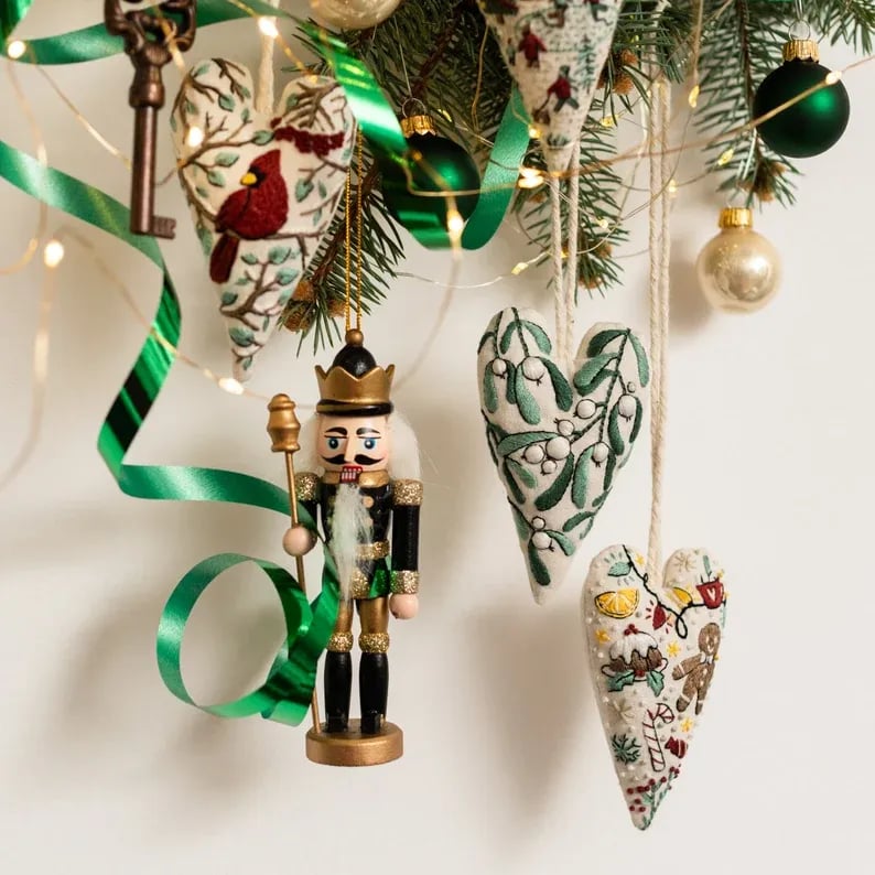 DIY Hartvormige Kerstversiering/versieringsset