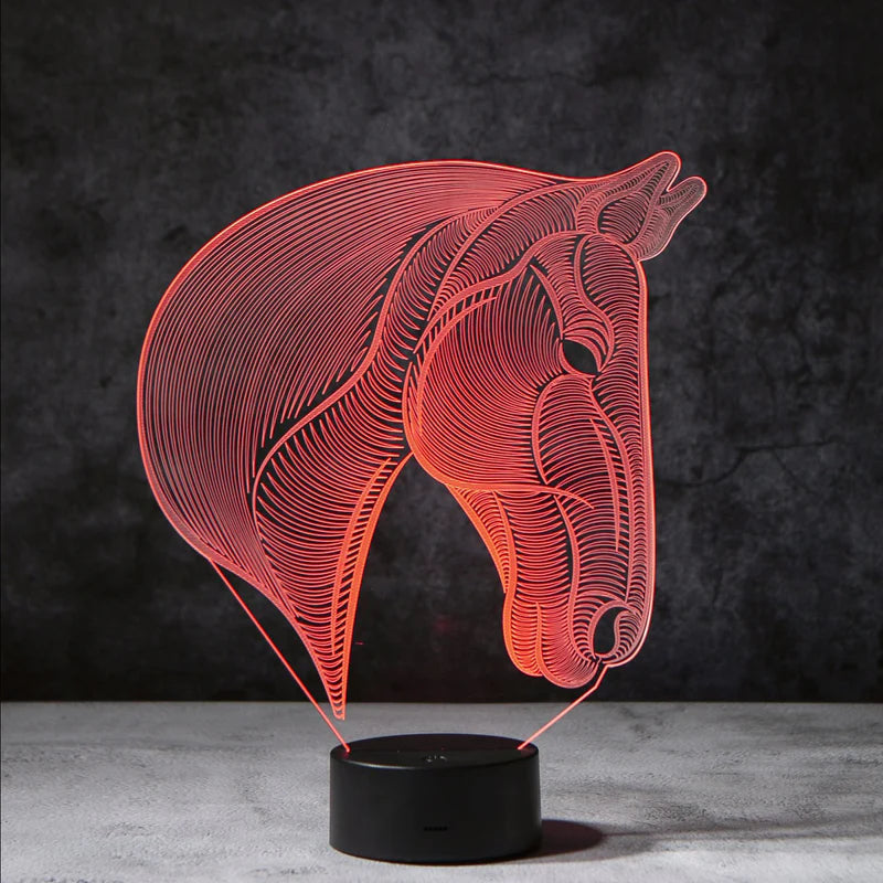 3D Paarden Lamp - Acrylglasplaat