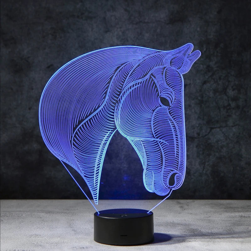 3D Paarden Lamp - Acrylglasplaat