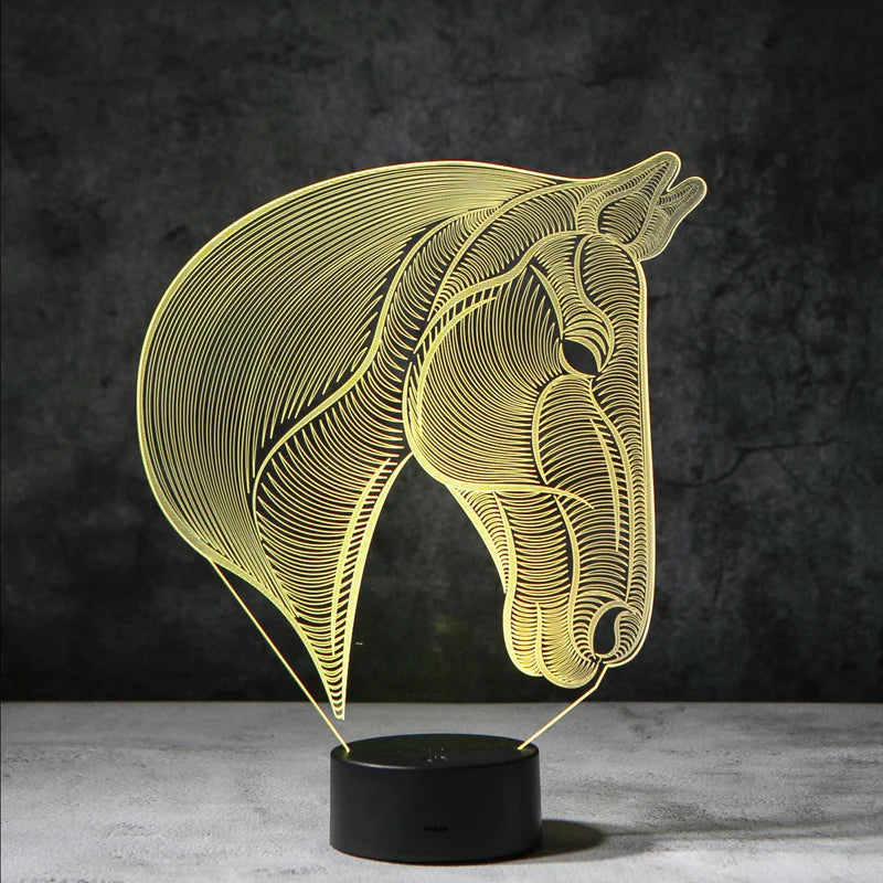 3D Paarden Lamp - Acrylglasplaat