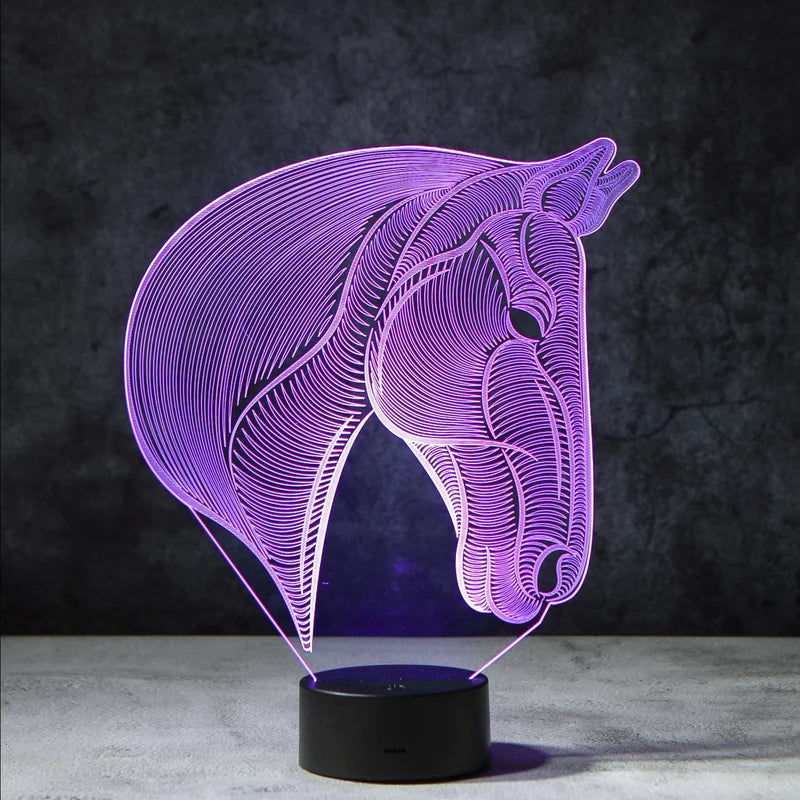 3D Paarden Lamp - Acrylglasplaat