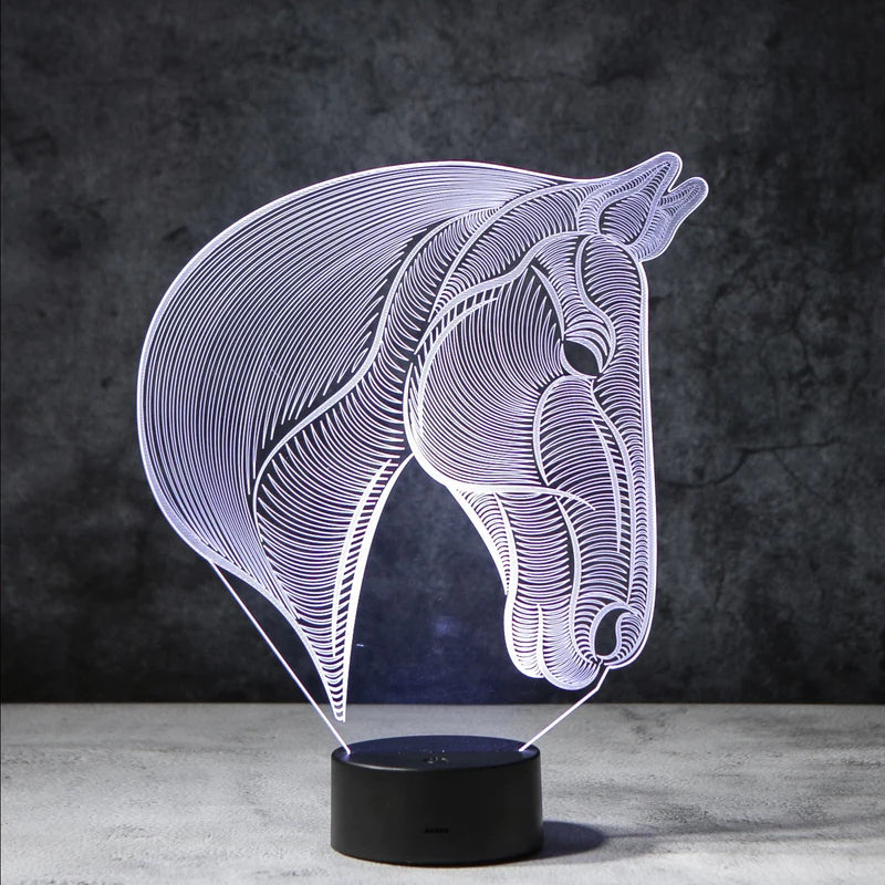 3D Paarden Lamp - Acrylglasplaat