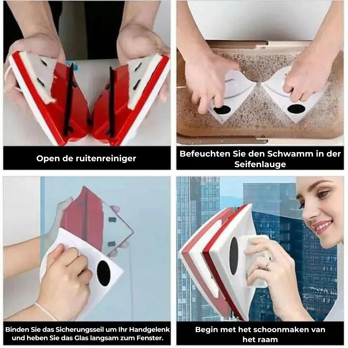Dubbelzijdige magnetische ruitenreiniger