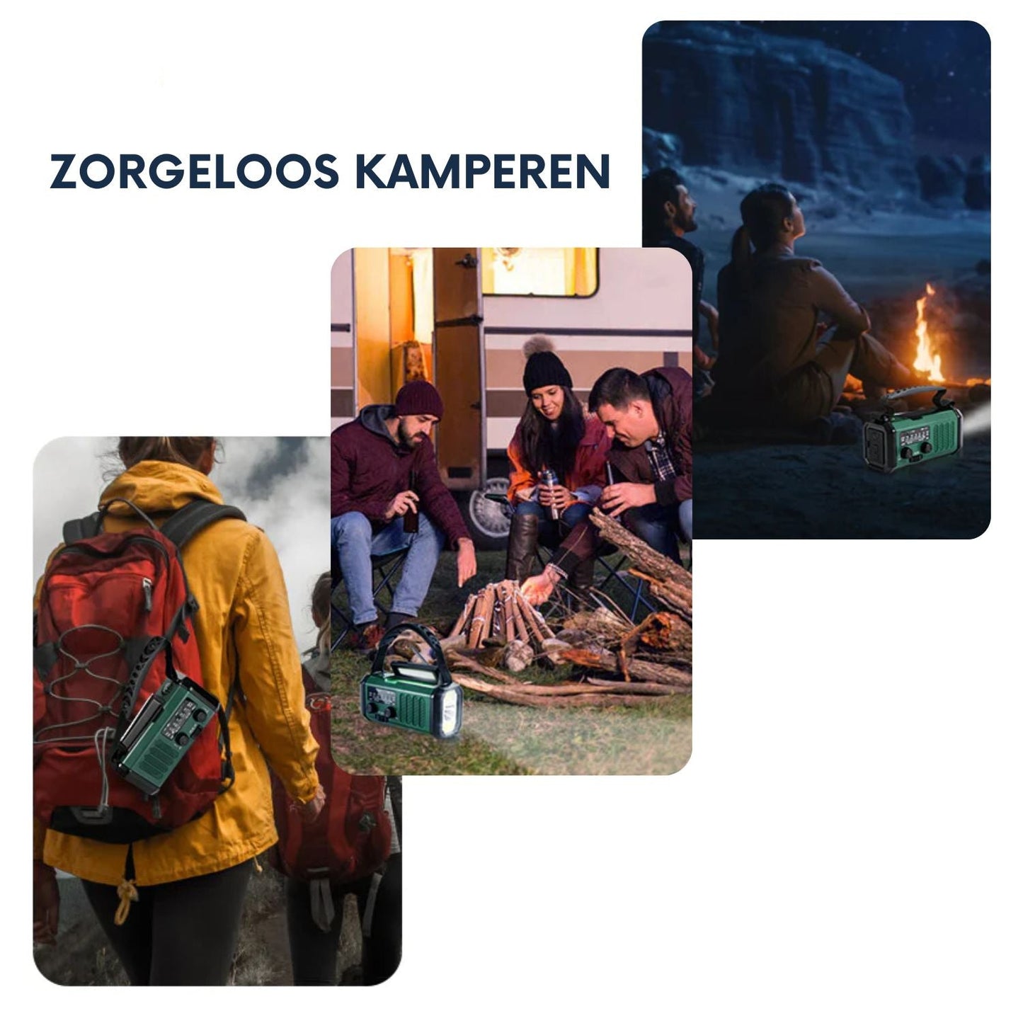 Noodradio, Zaklamp, Kompas, SOS Op Zonne-Energie