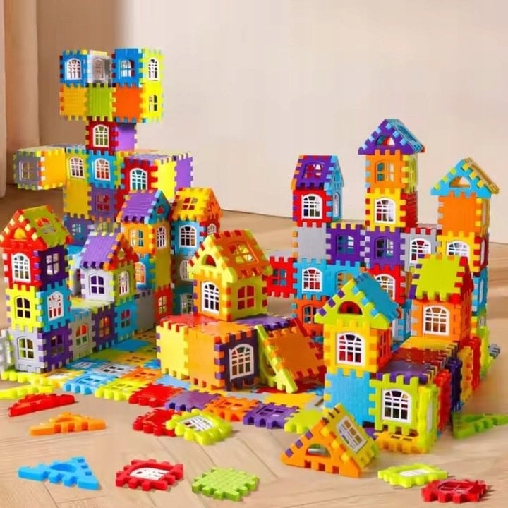 BlocksyTown™ – Magnetische bouwset met 320 onderdelen, inclusief ramen en deuren