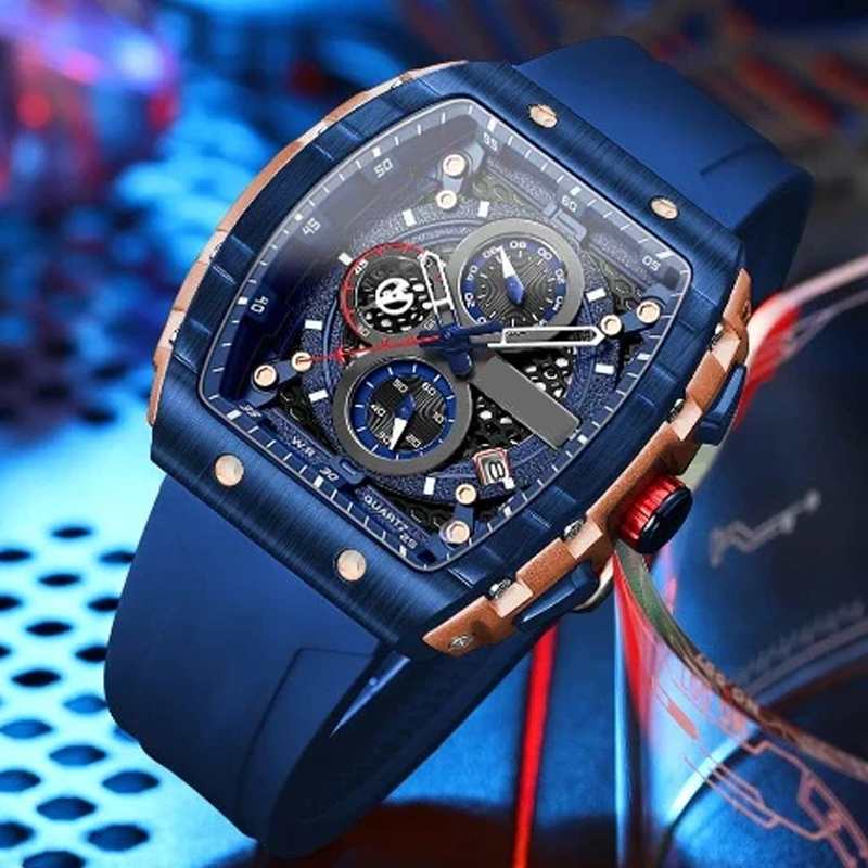 Cyberpunk futuristische stijl⌚Multifunctionele quartzhorloge voor mannen