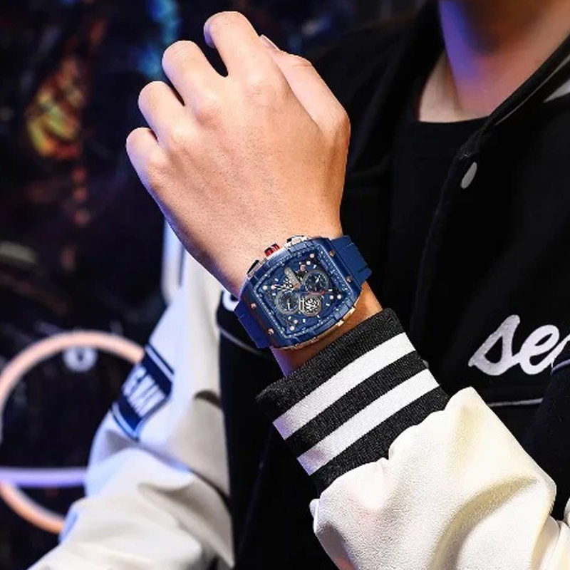 Cyberpunk futuristische stijl⌚Multifunctionele quartzhorloge voor mannen