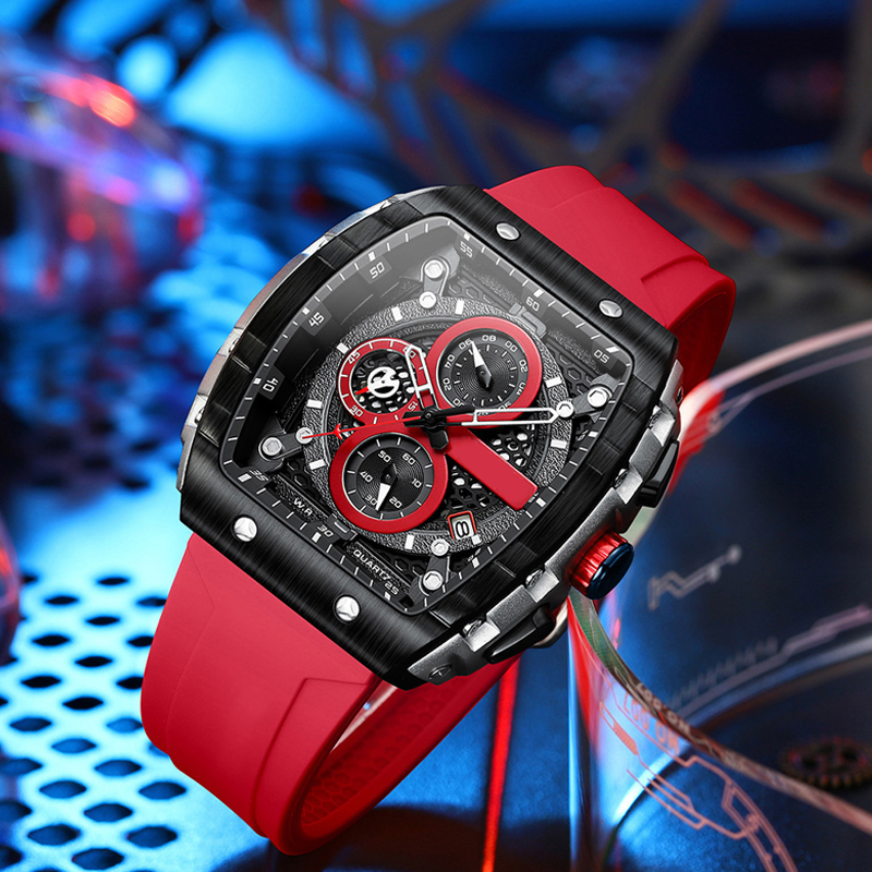 Cyberpunk futuristische stijl⌚Multifunctionele quartzhorloge voor mannen