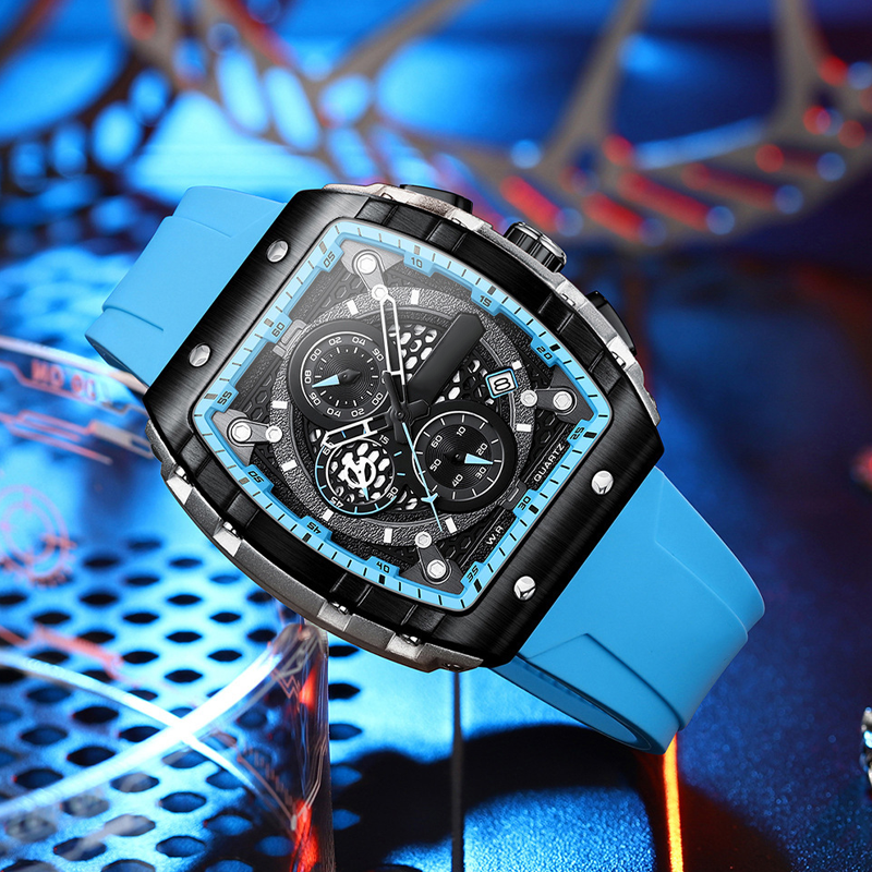 Cyberpunk futuristische stijl⌚Multifunctionele quartzhorloge voor mannen