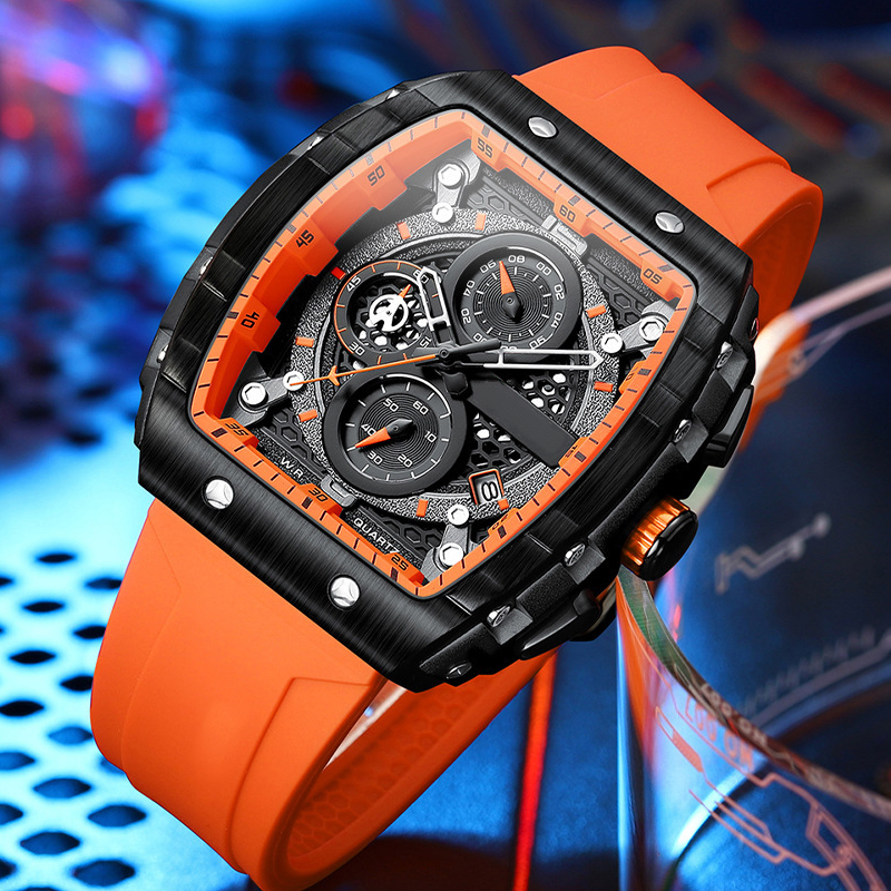 Cyberpunk futuristische stijl⌚Multifunctionele quartzhorloge voor mannen