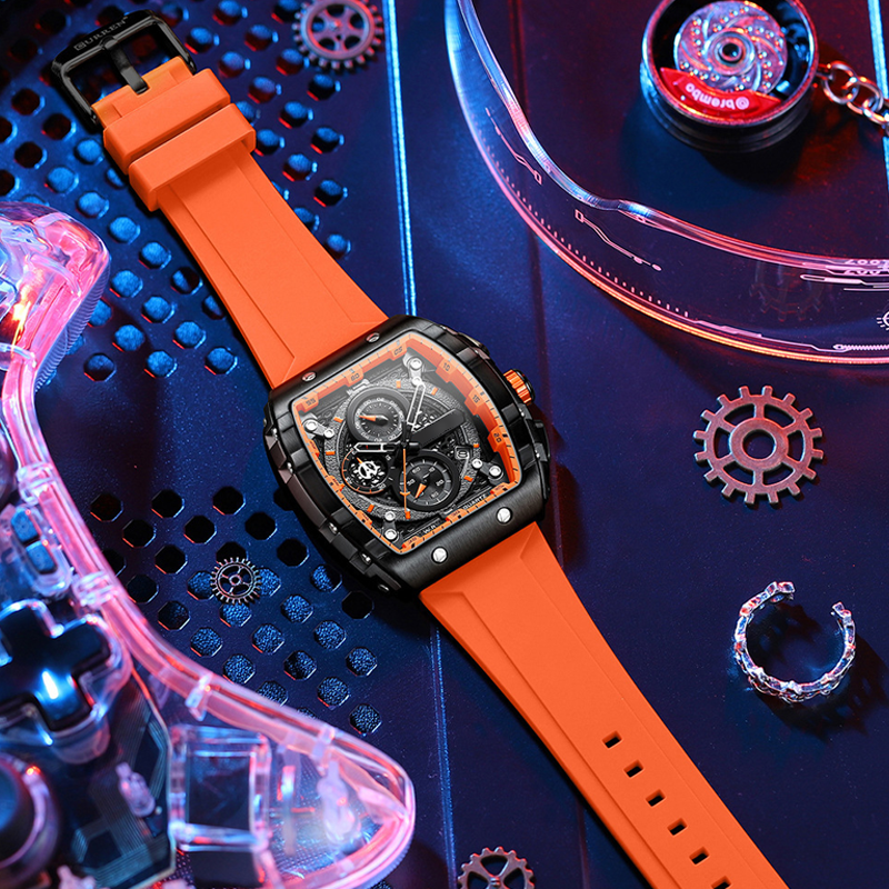 Cyberpunk futuristische stijl⌚Multifunctionele quartzhorloge voor mannen