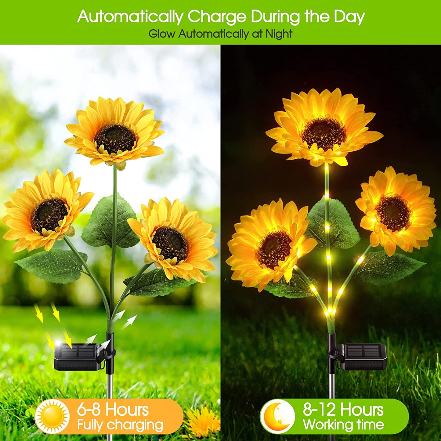 Zonnebloem LED-Lamp Op Zonne-Energie