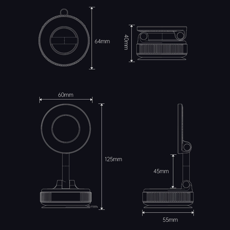 Opvouwbare magnetische autotelefoonhouder
