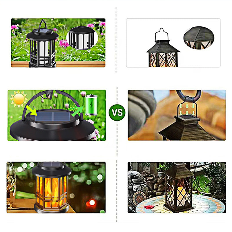 Vintage Lantaarn Met Vlam-Effect | Op Zonne-Energie