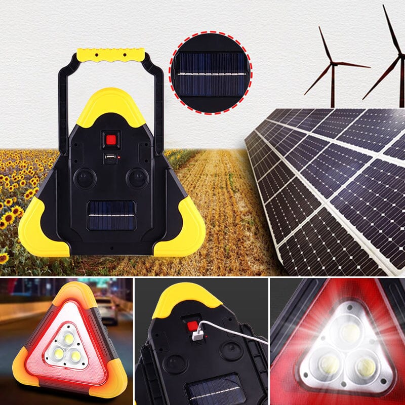 2-IN-1 Lichtgevende Gevaren-Driehoek Op Zonne-Energie