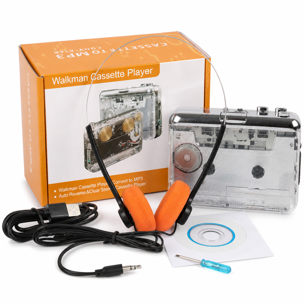 2-in-1 Cassettespeler en Cassette-naar-MP3-Converter