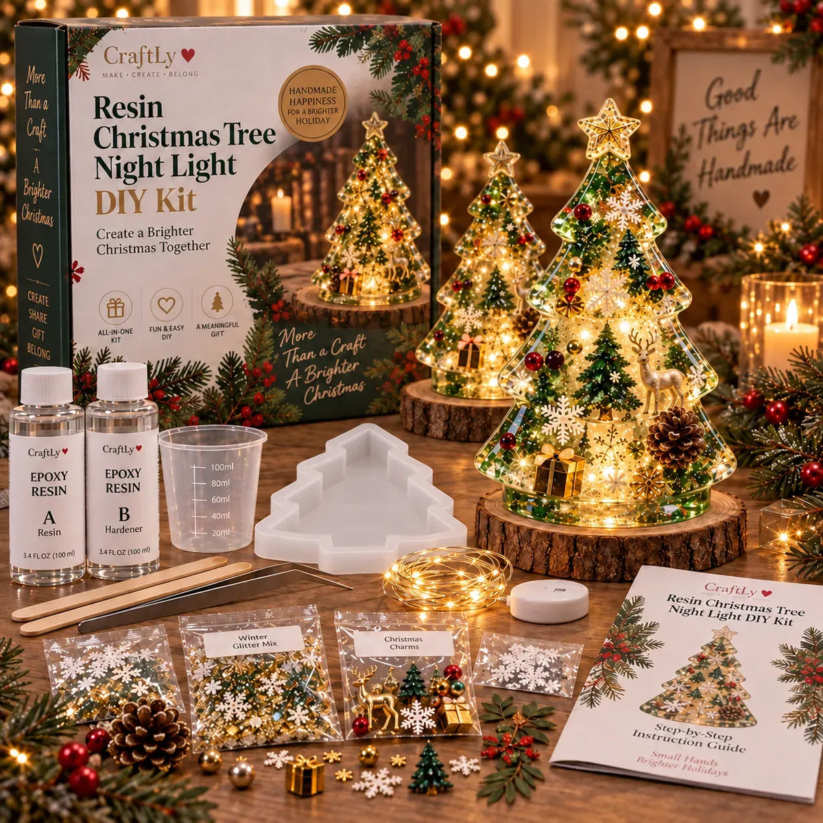 DIY Hars Kerst Nachtlampje - Incl. Handleiding