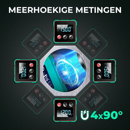 🔥4-Zijdige Magnetische Digitale Hoekmeter met Laser