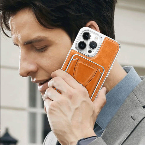 Magnetische Kaartenhouder Lederen iPhone Cover