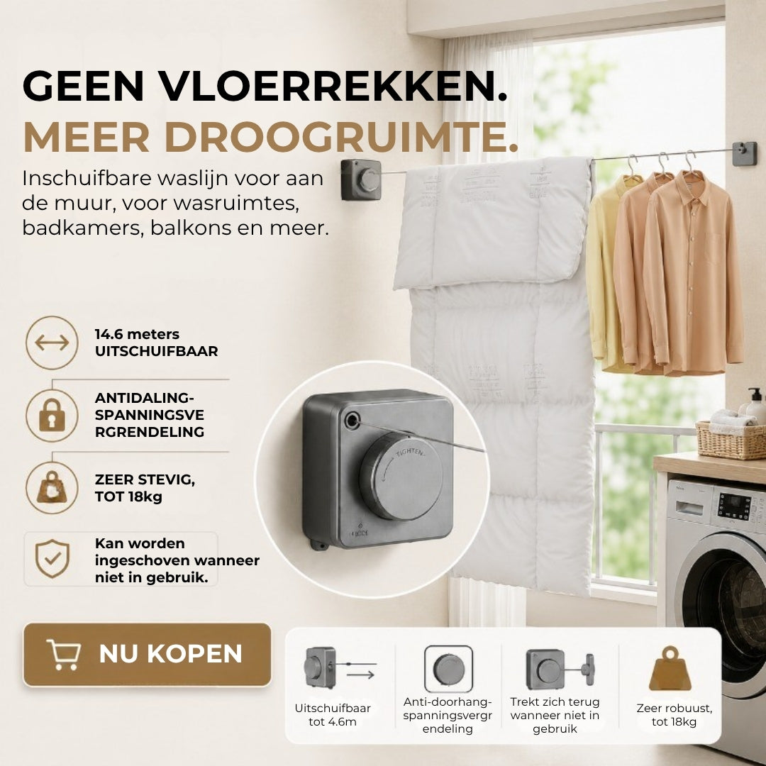 Ruimtebesparende Waslijn