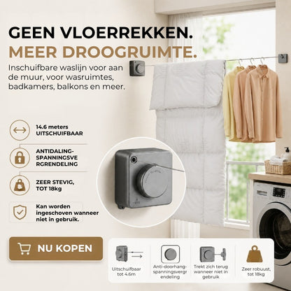 Ruimtebesparende Waslijn