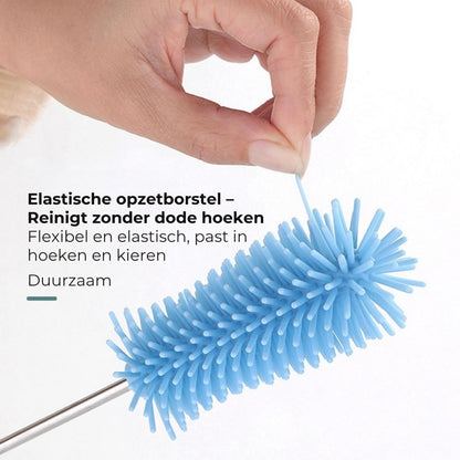 Draaiende silicone fles- en glazenborstel
